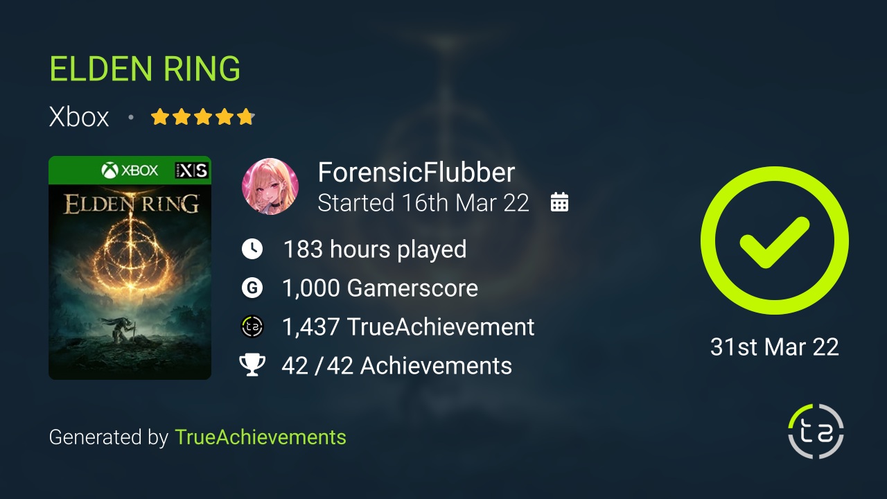 ELDEN RING achievement summary